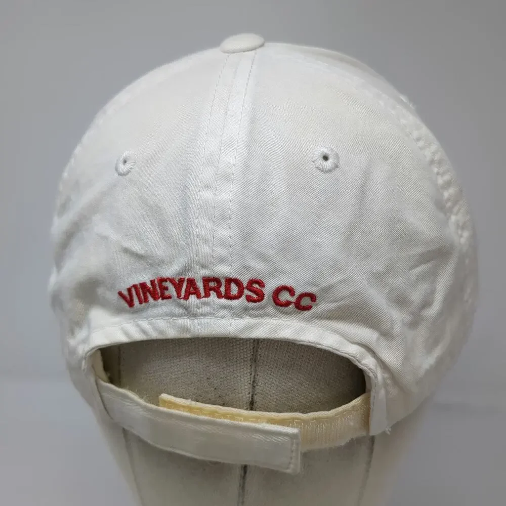 American Needle White Baseball Cap One Size Vineyards CC Naples Green Underbrim